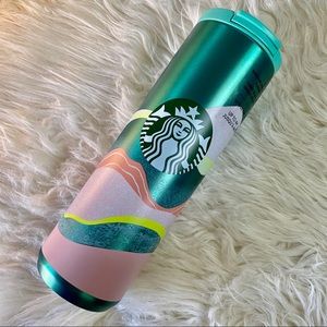 Starbucks Teal Rainbow Tumbler